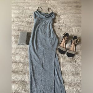 Lola Formal High Slit Glitzy Glitter Dress PROM SET